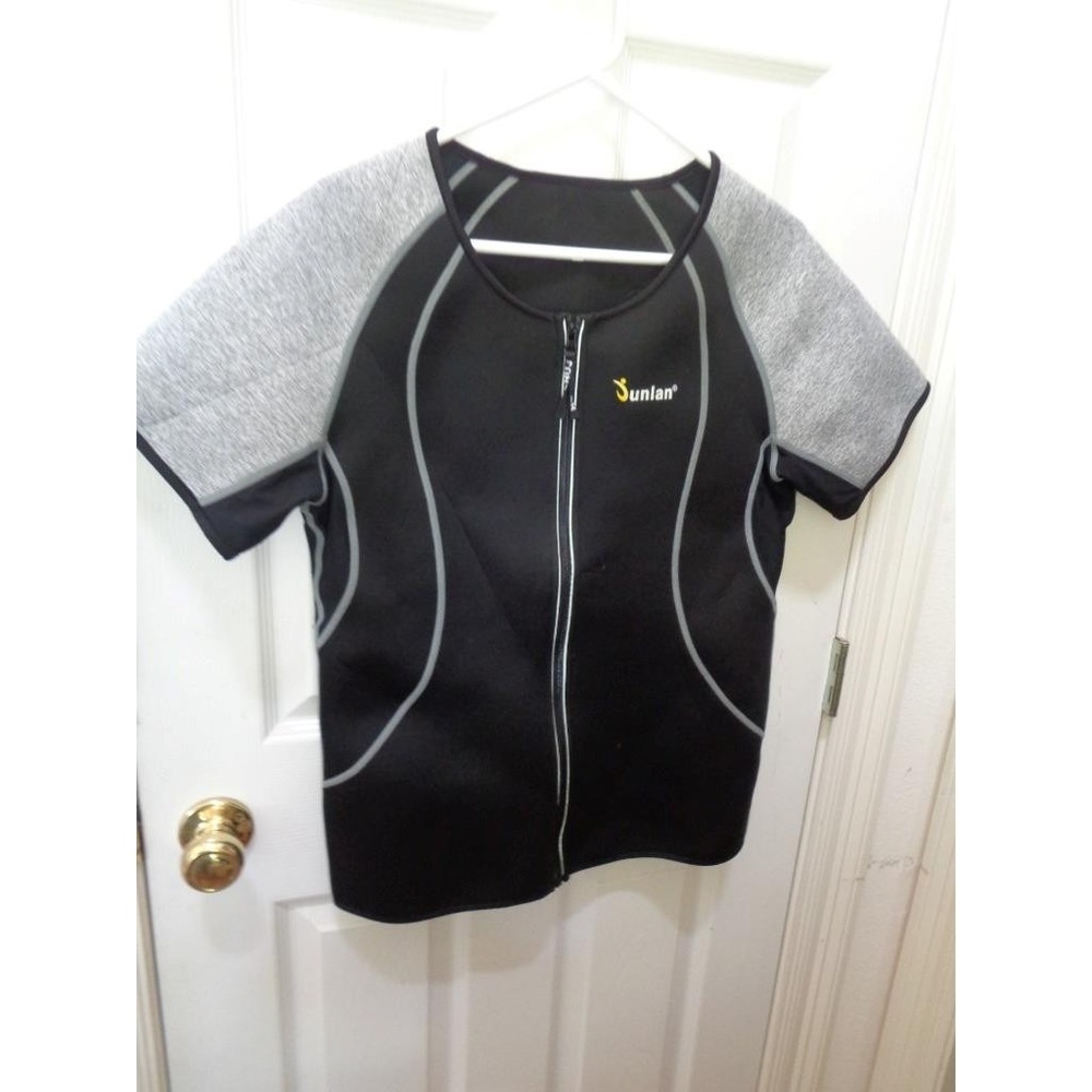 Junlan Woman's Wet Suit Scuba Top XL Surfing Short Sleeve Jacket Front Zip